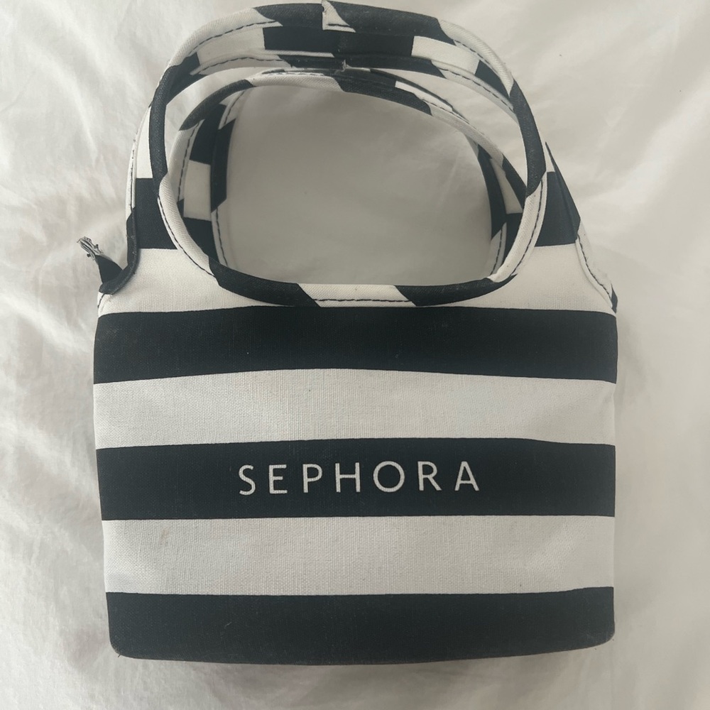 Sephora Monochrome Striped Cosmetic Bag
